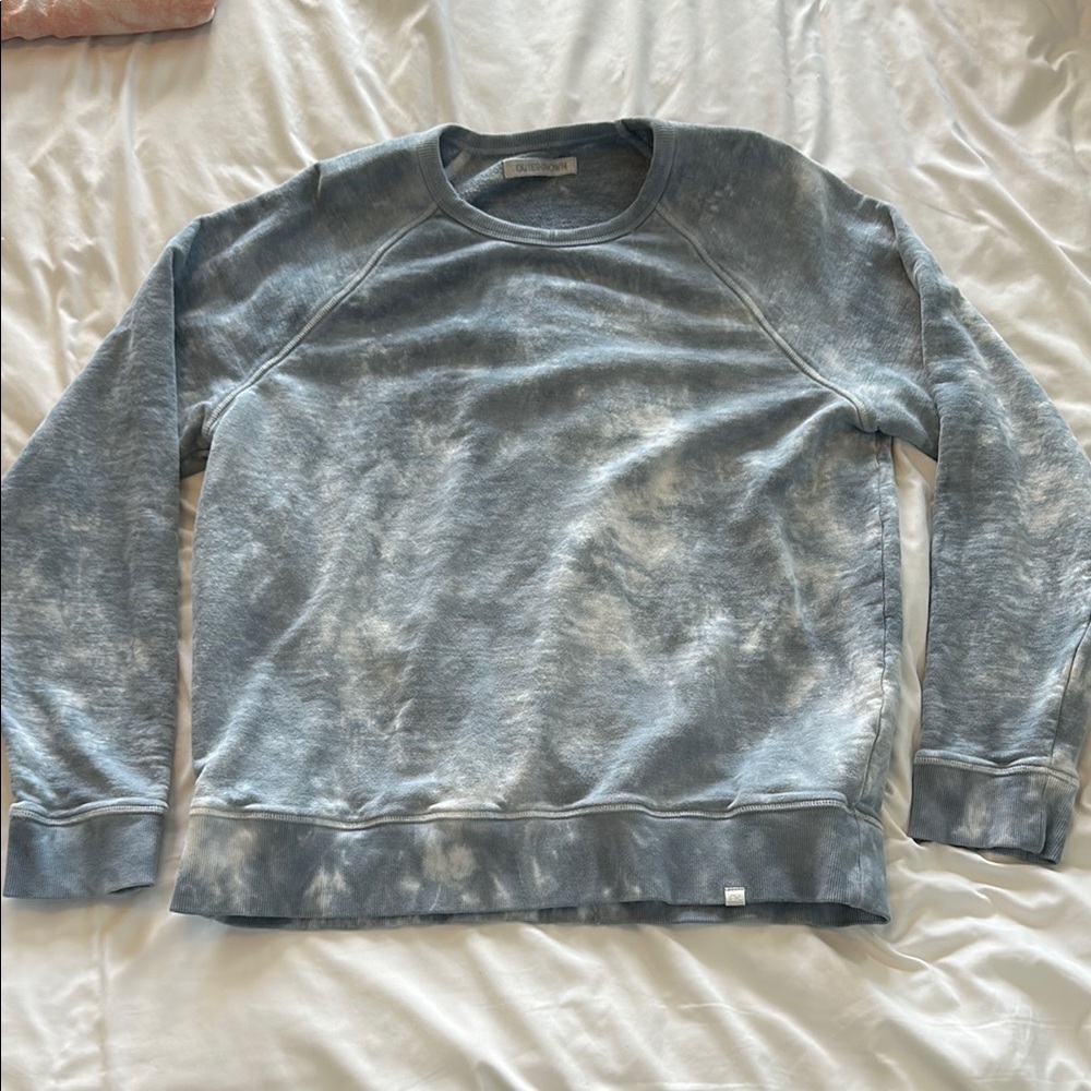 Light Blue Tie-Dye Crewneck Sweatshirt - Casual Men's Pullover